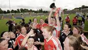 5 July 2009; Tyrone celebrate after receiving the cup. TG4 Ladies Football Ulster Senior Championship Final, Monaghan v Tyrone, Breffini Park, Cavan. Picture credit: Oliver McVeigh / SPORTSFILE