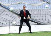 6 July 2009; Guest of honour, Sunderland chairman and former Republic of Ireland international Niall Quinn at the launch of the TG4 Ladies Football All-Ireland Championships. Croke Park, Dublin. Picture credit: Stephen McCarthy / SPORTSFILE