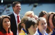 6 July 2009; Guest of honour, Sunderland chairman and former Republic of Ireland international Niall Quinn at the launch of the TG4 Ladies Football All-Ireland Championships. Croke Park, Dublin. Picture credit: Stephen McCarthy / SPORTSFILE