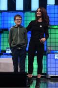 3 November 2015; Mary Moloney, Global CEO of Coder Dojo, along with Donal Murphy, from St Paul's College, Clontarf, Co. Dublin, at Schools Summit during Day 1 of the 2015 Web Summit in the RDS, Dublin, Ireland. Picture credit: Stephen McCarthy / SPORTSFILE / Web Summit