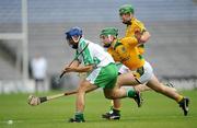 11 July 2009; Colm Burke, London, in action against Joey Keena and Peter Durnin, right, Meath. Nicky Rackard Cup Final, Meath v London, Croke Park, Dublin. Picture credit: Brian Lawless / SPORTSFILE