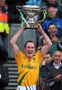 11 July 2009; Meath's Neil Hackett lifts the Nicky Rackard Cup after victory over London. Nicky Rackard Cup Final, Meath v London, Croke Park, Dublin. Picture credit: Brian Lawless / SPORTSFILE