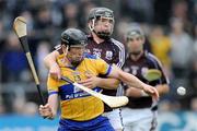 11 July 2009; Niall Gilligan, Clare, in action against Ger Mahon, Galway. GAA Hurling All-Ireland Senior Championship, Phase 2, Clare v Galway, Cusack Park, Ennis, Co. Clare. Picture credit: Ray Ryan / SPORTSFILE