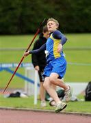 11 July 2009; Kai Jameson, Roundwood and District, competing in the Under 15's Boy's Javelin during the AAI Juvenile Track and Field Championship. Tullamore Harriers, Tullamore, Co. Offaly. Photo by Sportsfile