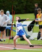 11 July 2009; Brian Moore, Celbridge, competing in the Under 15's Boy's Javelin during the AAI Juvenile Track and Field Championship. Tullamore Harriers, Tullamore, Co. Offaly. Photo by Sportsfile