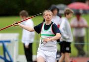 11 July 2009; Patrick Cunningham, Limerick, competing in the Under 15's Boy's Javelin during the AAI Juvenile Track and Field Championship. Tullamore Harriers, Tullamore, Co. Offaly. Photo by Sportsfile