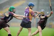 11 July 2009; Josie Dwyer, Wexford, in action against Therese Maher, left, and Sarah Donoghue, Galway. Gala Senior Camogie Championship, Group 2, Round 2, Wexford Park, Wexford. Picture credit: Matt Browne / SPORTSFILE