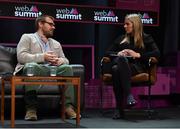 4 November 2015; Matt Kalish, Co-Founder & CRO, DraftKings, in conversation with Marie Crowe, Sports journalist, presenter, UTV Ireland, Sunday Independent, on the Sport Stage during Day 2 of the 2015 Web Summit in the RDS, Dublin, Ireland. Picture credit: Brendan Moran / SPORTSFILE / Web Summit