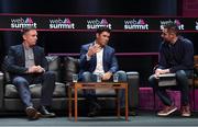 4 November 2015; Padraig Harrington, centre, Golfer, Three Time Major Winner, in conversation with Niall Bruton, left, Commercial Director, Orreco, and Nathan Murphy, Sports Broadcaster, Newstalk, on the Sport Stage during Day 2 of the 2015 Web Summit in the RDS, Dublin, Ireland. Picture credit: Brendan Moran / SPORTSFILE / Web Summit
