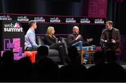 4 November 2015; Pictured, from left, Mark Roden, ESPN / FRI / Eurosport, Marie Crowe, UTV Ireland / Sunday Independent, Adrian Russell, the42.ie, and Rob Hennelly, Mayo goalkeeper and Love Media, on the Sport Stage during Day 2 of the 2015 Web Summit in the RDS, Dublin, Ireland. Picture credit: Ray McManus / SPORTSFILE / Web Summit