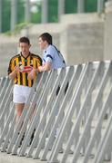 13 July 2009; Kilkenny co-captain David Langton, left, in conversation with Dublin captain Simon Lambert at Parnell Park ahead of the Bord Gais Energy GAA Leinster U21 Hurling Final. The match between Kilkenny and Dublin will take place in Parnell Park on this Wednesday at 7.30pm. Parnell Park, Dublin. Picture credit: Brendan Moran / SPORTSFILE