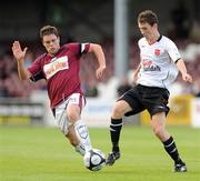 17 July 2009; John Russell, Galway United, in action against Ger Rowe, Dundalk. League of Ireland Premier Division, Galway United v Dundalk, Terryland Park, Galway. Picture credit: Ray Ryan / SPORTSFILE