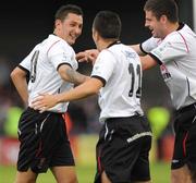 17 July 2009; Dundalk's Alex Williams, left, celebrates with team-mates after scoring his side's second goal. League of Ireland Premier Division, Galway United v Dundalk, Terryland Park, Galway. Picture credit: Ray Ryan / SPORTSFILE