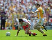 19 July 2009; Justin McMahon, Tyrone, in action against Ciaran Close, Antrim. GAA Football Ulster Senior Championship Final, Tyrone v Antrim, St Tighearnach's Park, Clones, Co. Monaghan. Picture credit: Brian Lawless / SPORTSFILE