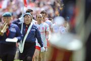 19 July 2009; Tyrone captain Brian Dooher during the pre-match parade. GAA Football Ulster Senior Championship Final, Tyrone v Antrim, St Tighearnach's Park, Clones, Co. Monaghan. Picture credit: Brian Lawless / SPORTSFILE