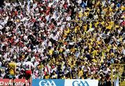 19 July 2009; The yellow and white of Antrim and Tyrone fans. GAA Football Ulster Senior Championship Final, Tyrone v Antrim, St Tighearnach's Park, Clones, Co. Monaghan. Picture credit: Michael Cullen / SPORTSFILE