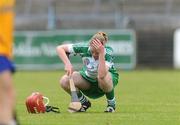 18 July 2009; A dejected Niamh Mulcahy, Limerick, at the final whistle. Gala Senior Camogie Championship, Group 2, Round 3, Clare v Limerick, Cusack Park, Ennis, Co. Clare. Picture credit: Diarmuid Greene / SPORTSFILE