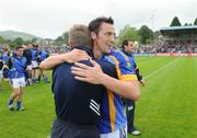 18 July 2009; Wicklow's Brian McGrath celebrates with selector Kevin O'Brien after the final whistle. GAA All-Ireland Senior Football Championship Qualifier, Round 3, Wicklow v Down, County Grounds, Aughrim, Co. Wicklow. Picture credit: Damien Eagers / SPORTSFILE