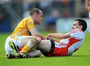 19 July 2009; Aodhan Gallagher, Antrim, tussles with Ryan McMenamin, Tyrone. GAA Football Ulster Senior Championship Final, Tyrone v Antrim, St Tighearnach's Park, Clones, Co. Monaghan. Picture credit: Brian Lawless / SPORTSFILE