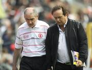 19 July 2009; Tyrone manager Mickey Harte and RTE commentator Marty Morrissey. GAA Football Ulster Senior Championship Final, Tyrone v Antrim, St Tighearnach's Park, Clones, Co. Monaghan. Picture credit: Oliver McVeigh / SPORTSFILE