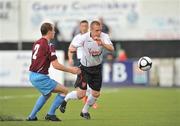 24 July 2009; Kevin McKinley, Dundalk, in action against Scott Gibb, Drogheda United. League of Ireland Premier Division, Dundalk v Drogheda United, Oriel Park, Dundalk, Co. Louth. Picture credit: David Maher / SPORTSFILE