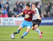 24 July 2009; Brian King, Drogheda United, in action against Michael McGowan, Dundalk. League of Ireland Premier Division, Dundalk v Drogheda United, Oriel Park, Dundalk, Co. Louth. Picture credit: David Maher / SPORTSFILE