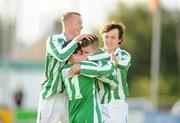 24 July 2009; Bray Wanderers players from left Chris Shields, Gary McCabe, goal scorer Shane O'Neill and Philip Knight celebrate his goal. League of Ireland Premier Division, Bray Wanderers v Galway United, Carlisle Grounds, Bray, Co. Wicklow. Picture credit: Matt Browne / SPORTSFILE