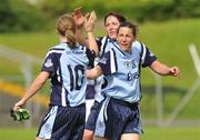 19 July 2009; Dublin's Mary Nevin, 10, Denise Masterson, 26 and Lynsey Peat celebrate after the game. TG4 Ladies Football Leinster Senior Championship Final, Dublin v Kildare, Dr. Cullen Park, Carlow. Picture credit: Pat Murphy / SPORTSFILE