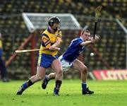 26 November 2000; Pat Hayes of Sixmilebridge in action against Eoin Kelly of Mount Sion during the AIB Munster Senior Hurling Club Championship Final match between Sixmilebridge and Mount Sion at Semple Stadium in Thurles, Tipperary. Photo By Brendan Moran/Sportsfile
