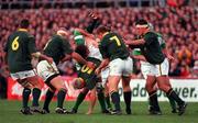 19 November 2000; Percy Montgomery of South Africa is tackled by Kieran Dawson of Ireland during the International rugby friendly match between Ireland and South Africa at Lansdowne Road in Dublin. Photo by Aoife Rice/Sportsfile