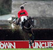 22 April 1997; Polls Gale, with Ron Flavin up, falls at the last during the Kildare Chilling Hunters Steeplechase on Day 1 of the Punchestown Festival at Punchestown Racecourse in Kildare. Photo by David Maher/Sportsfile