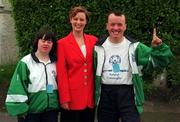 19 June 1998; In attendance at the Telecom Eireann Special Olympics Ireland National Games Sponsorship Announcement at UCD in Dublin are, Special Olympics Athletes, Natasha Bartley, left, and Francis Kenny, both from Sligo, alongside Aine Burke, Sponsorship Manager of Telecom Eireann. Photo by Sportsfile
