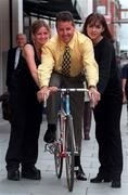 18 June 1998; Former Tour De France winner, Stephen Roche, alongside Sarah Godson and Alma Hanley at the launch of a special fundraising project on behalf of Our Lady's Hospice, Harold's Cross, the bike used by  Stephen Roche to win the Tour De France has been donated for auction at the 1998 pre Tour De France dinner to be held on the 9th July. The launch took place on Henry Street in Dublin. Photo by David Maher/Sportsfile