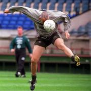 28 May 1996; Tony Cascarino during a Republic of Ireland Training session at Lansdowne Road in Dublin. Photo by David Maher/Sportsfile