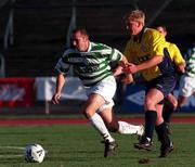 26 Novemver 2000; Tony Grant of Shamrock Rovers in action against Niall Fitzhenry of Finn Harps during the Eircom League Premier Division match between Shamrock Rovers and Finn Harps at Morton Stadium in Dublin. Photo by David Maher/Sportsfile