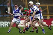 4 November 2000; Patrick Phelan of Castletown in action against Joe Errity of Birr during the AIB Leinster Club Hurling Championship Quarter-Final match between Castletown and Birr at O'Moore Park in Portlaoise, Laois. Photo by Ray McManus/Sportsfile