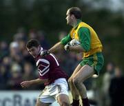19 November 2000; Ray Silke of Corofin in action against Enda Lavelle of Crossmolina during the AIB Connacht Club Football Championship Final between Crossmolina and Corofin at St Tiernan's Park, Crossmolina in Mayo. Photo by Ray McManus/Sportsfile