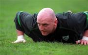 15 March 2000; Keith Wood during Ireland Rugby squad training at Greystones Rugby Club in Wicklow. Photo by Damien Eagers/Sportsfile