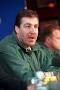 15 March 2000; Ireland manager Donal Lenihan during an Ireland Rugby press conference at Greystones Rugby Club in Wicklow. Photo by Damien Eagers/Sportsfile