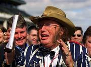 15 March 2000; Channel 4 racing commentator John McCririck on Day Two of the Cheltenham Racing Festival at Prestbury Park in Cheltenham, England. Photo by Ray Lohan/Sportsfile
