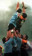 5 December 1998; Barry Gavin of Galwegians contests a lineout with Donal Rigney of Buccaneers during the AIB All-Ireland League Division 1 match between Galwegians and Buccaneers at Dubarry Park in Athlone. Photo by Matt Browne/Sportsfile