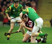 6 December 1998; Ciaran O'Neill of St. Josephs Doora Barefield, bottom, in action against Rory Brislane of Toomevara during the AIB Munster Senior Club Hurling Championship Final match between St. Joseph's Doora Barefield and Toomevara at the Gaelic Grounds in Limerick. Photo by Sportsfile