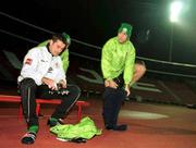 16 November 1998; Shay Given, left, and Jason McAteer prepare for Republic of Ireland squad training at the Red Star Belgrade Stadium in Belgrade, Yugoslavia. Photo by David Maher/Sportsfile