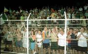 23 July 1998; Republic of Ireland fans celebrate after their side's vicotry over Cyprus in the UEFA European Under-18 Championship Group B match between Republic of Ireland and Cyprus at Municipal Stadium in Ayia Napa, Cyprus. Photo by David Maher/Sportsfile