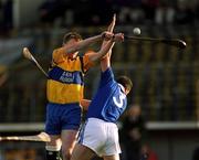 26 November 2000; Niall Gilligan of Sixmilebridge in action against Gary Gater of Mount Sion during the AIB Munster Senior Hurling Club Championship Final match between Sixmilebridge and Mount Sion at Semple Stadium in Thurles, Tipperary. Photo by Ray Lohan/Sportsfile