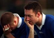 26 November 2000; Mount Sion players Shane Twomey, right, and Roy McGrath, dejected following the AIB Munster Senior Hurling Club Championship Final match between Sixmilebridge and Mount Sion at Semple Stadium in Thurles, Tipperary. Photo by Ray Lohan/Sportsfile