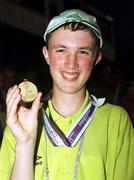 29 June 1999; Padraig Howard of Special Olympics Ireland, from Ballina, Mayo who won a Gold medal in the Shot Putt Final at the 1999 Special Olympics World Summer Games in Raleigh, North Carolina, USA. Photo by Ray McManus/Sportsfile