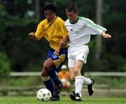 4 July 1999; Padraig O'Lone of Ireland from Roscrea, Tipperary, is tackled by David Ramirez of Mexico during the Ireland v Mexico match at the 1999 Special Olympics World Summer Games in Raleigh, North Carolina, USA. Photo by Ray McManus/Sportsfile
