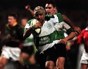 15 November 2000; Mike Mullins of Ireland A during the &quot;A&quot; Rugby International match between Ireland A and South Africa A at Thomond Park in Limerick. Photo by Matt Browne/Sportsfile
