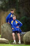 10 January 2000; Athletes Seamus Power, right, and Peter Matthews at the launch of the IAAF World Cross Country Championships which will be held at Leopardstown Racecourse in Dublin.  Photo By Brendan Moran/Sportsfile